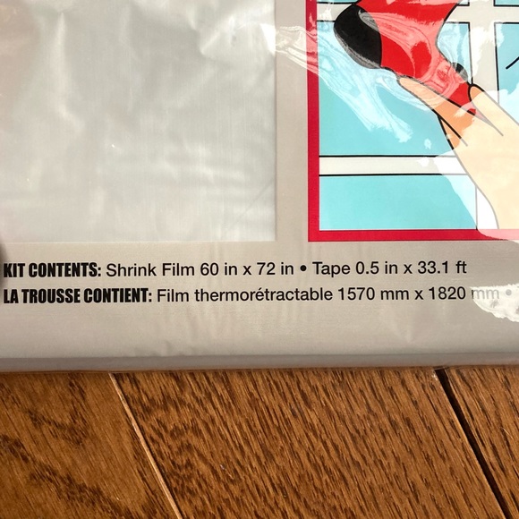 4 Window Cover Insulation Kits Clear Plastic 60 x 72 inch Shrink Films Tape - Picture 4 of 10
